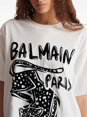 Balmain Short-sleeved T-shirt with leopard print