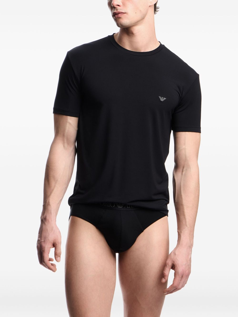 Emporio Armani Fitted loungewear T-shirt in soft modal