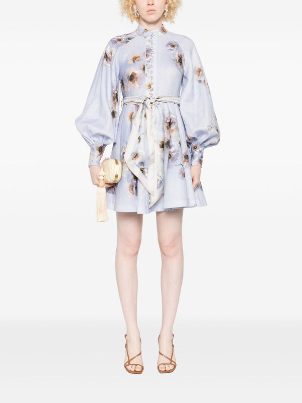 Zimmermann Floral-print linen mini dress