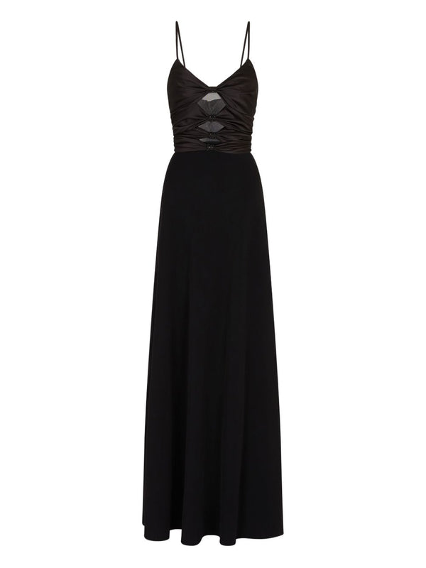 Emporio Armani Cut-out dress in techno cady with jewel detail