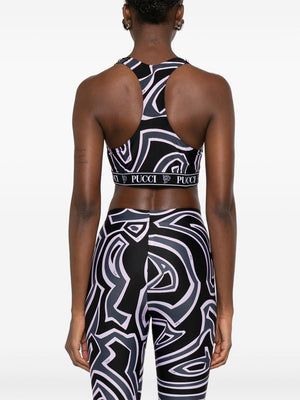 Pucci Racer-neck print bra