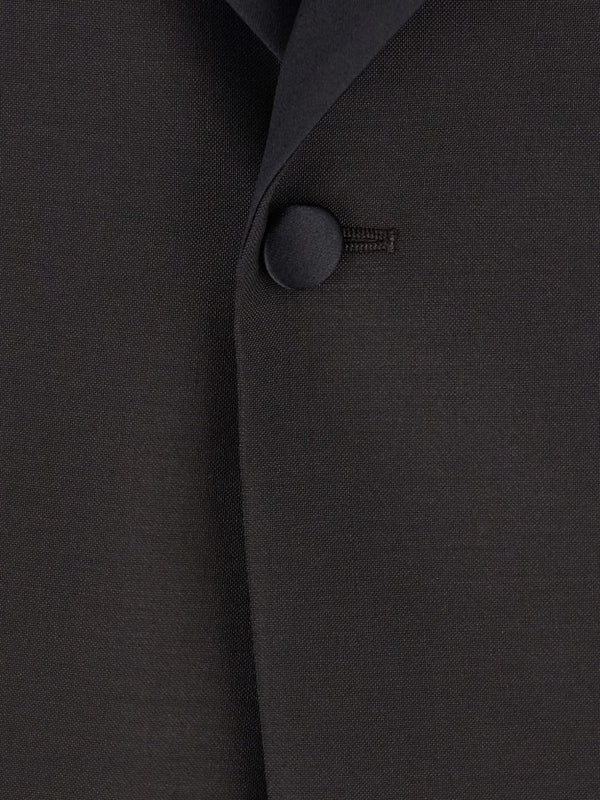 Emporio Armani Single-breasted jacket in fresh combed virgin wool with satin shawl lapels