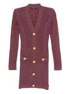 Balmain V-Neck Knitted Mini Dress