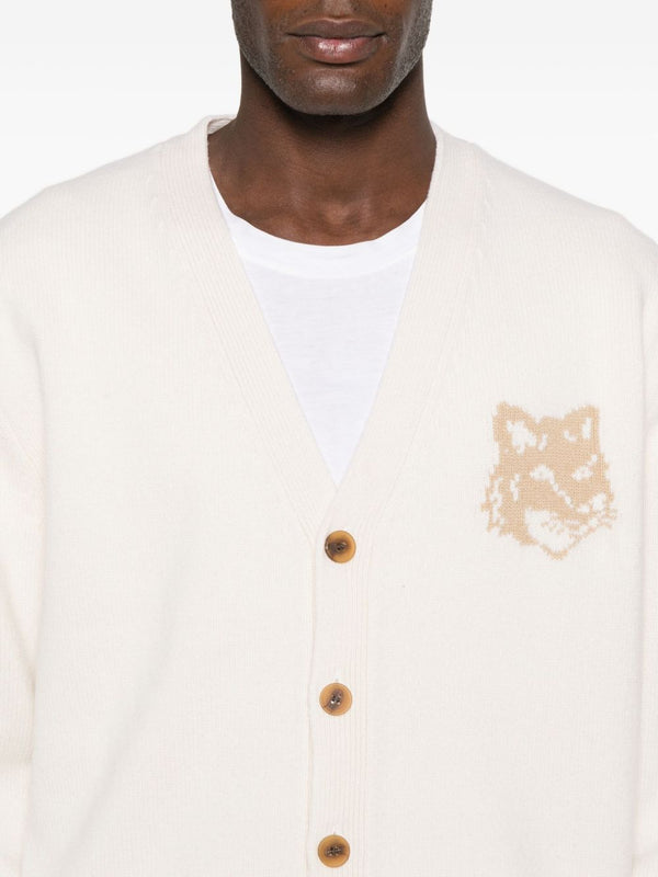 Maison Kitsuné Fox Head Intarsia Merino Cardigan