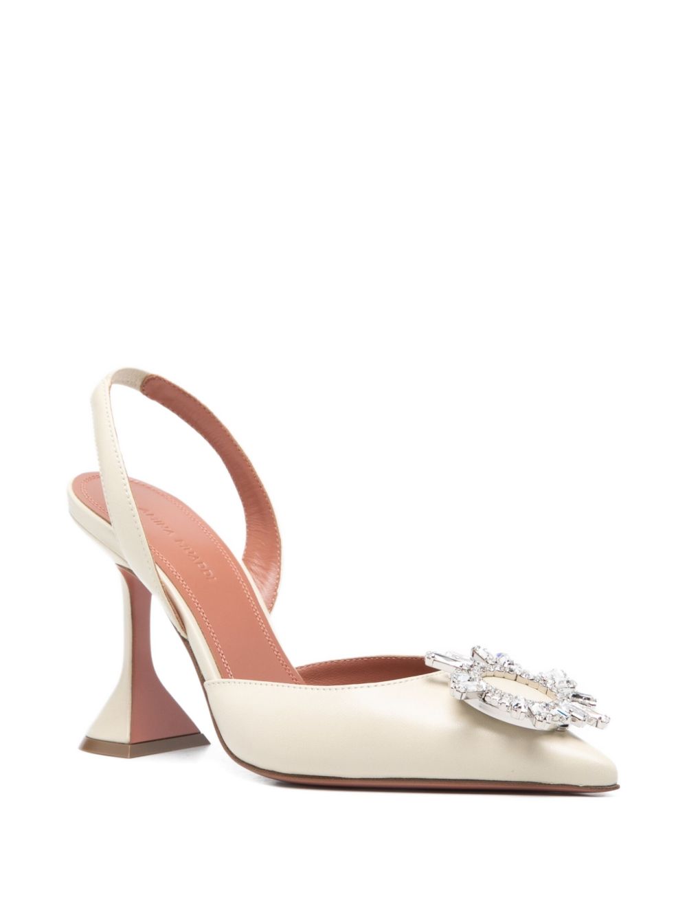 Amina Muaddi With Heel Beige