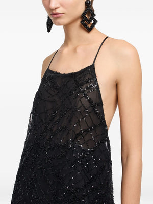 Emporio Armani Sequin-embellished backless mini dress