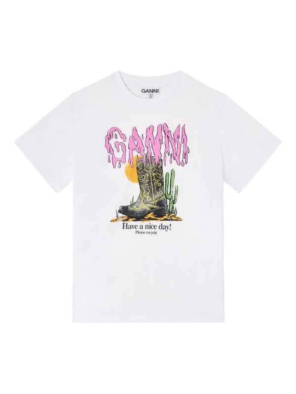GANNI T-shirts and Polos White
