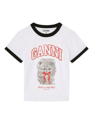 GANNI T-shirts and Polos White