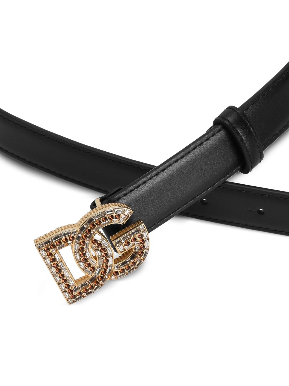 حزام جلد مزين - Dolce & Gabbana-DG