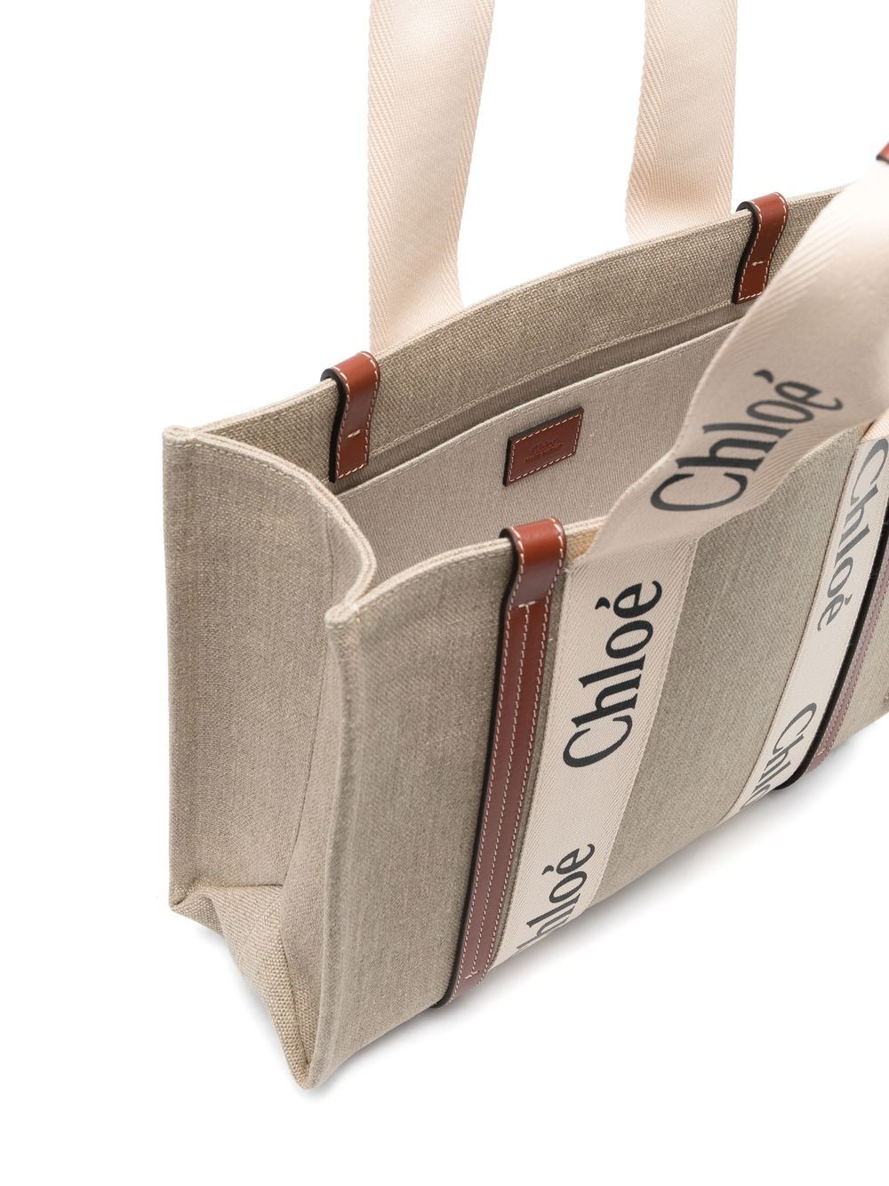 Chloé Woody Linen Tote Bag