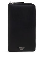 Emporio Armani Saffiano Leather Organizer With Asv Eagle Plaque
