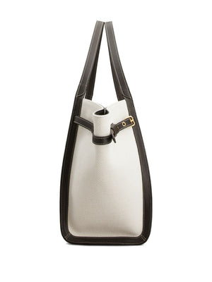 Tod'S Shopping Bag In Canvas And Leather Medium