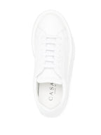 Casadei Nexus white leather platform sneakers.
