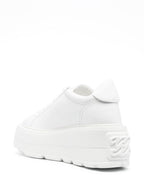 Casadei Nexus white leather platform sneakers.