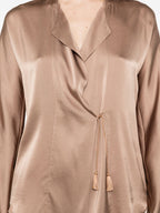Forte Forte V-neck Silk satin shirt