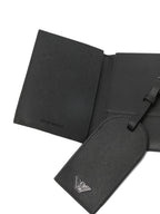 Emporio Armani Asv Gift Box With Regenerated Saffiano Passport Holder And Tag