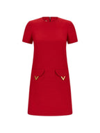 Valentino VLogo Signature wool and silk dress