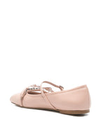 Jimmy Choo Loli Pink Leather Ballerina Flats.