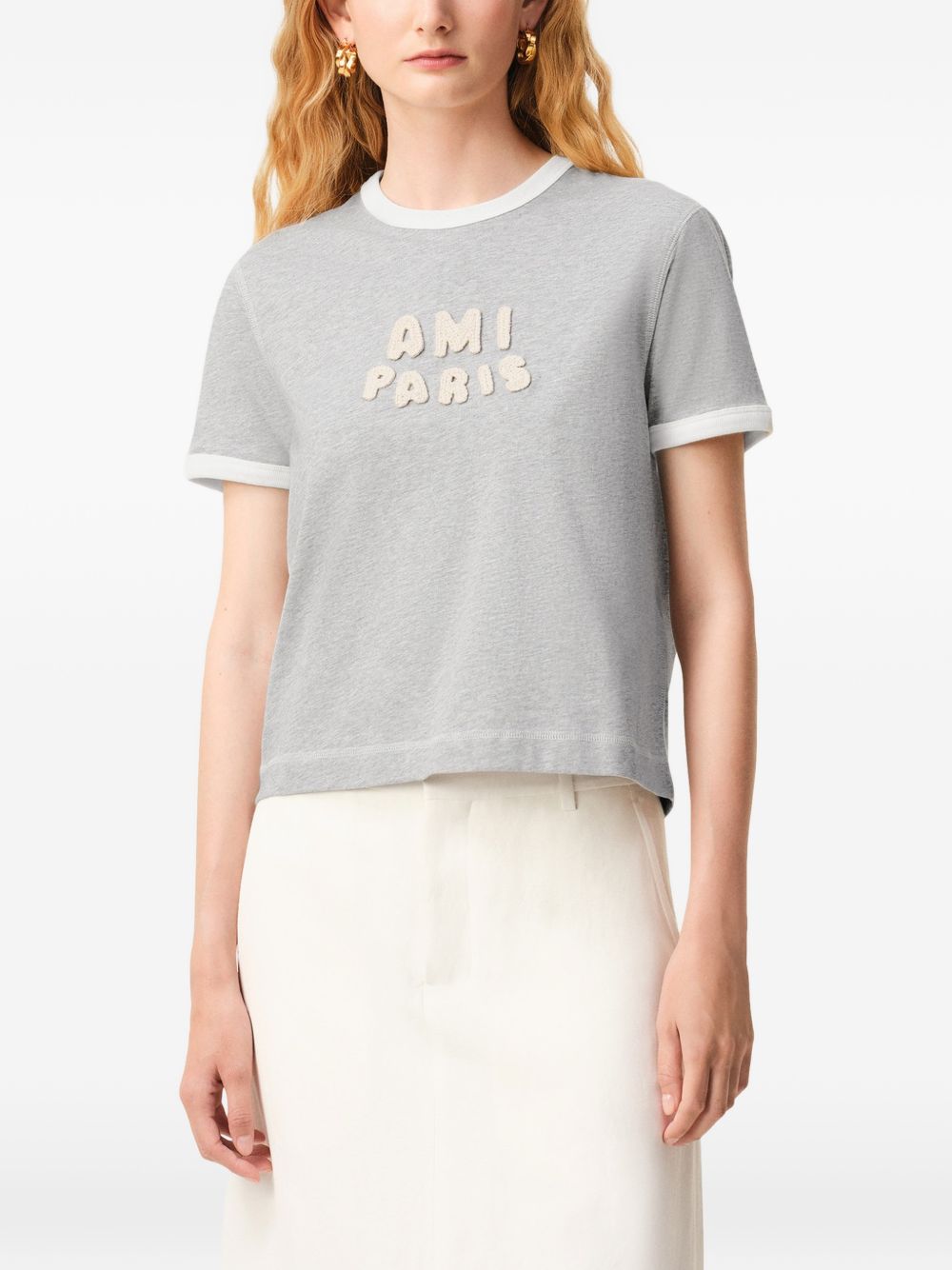Ami Paris T-shirts and Polos Grey