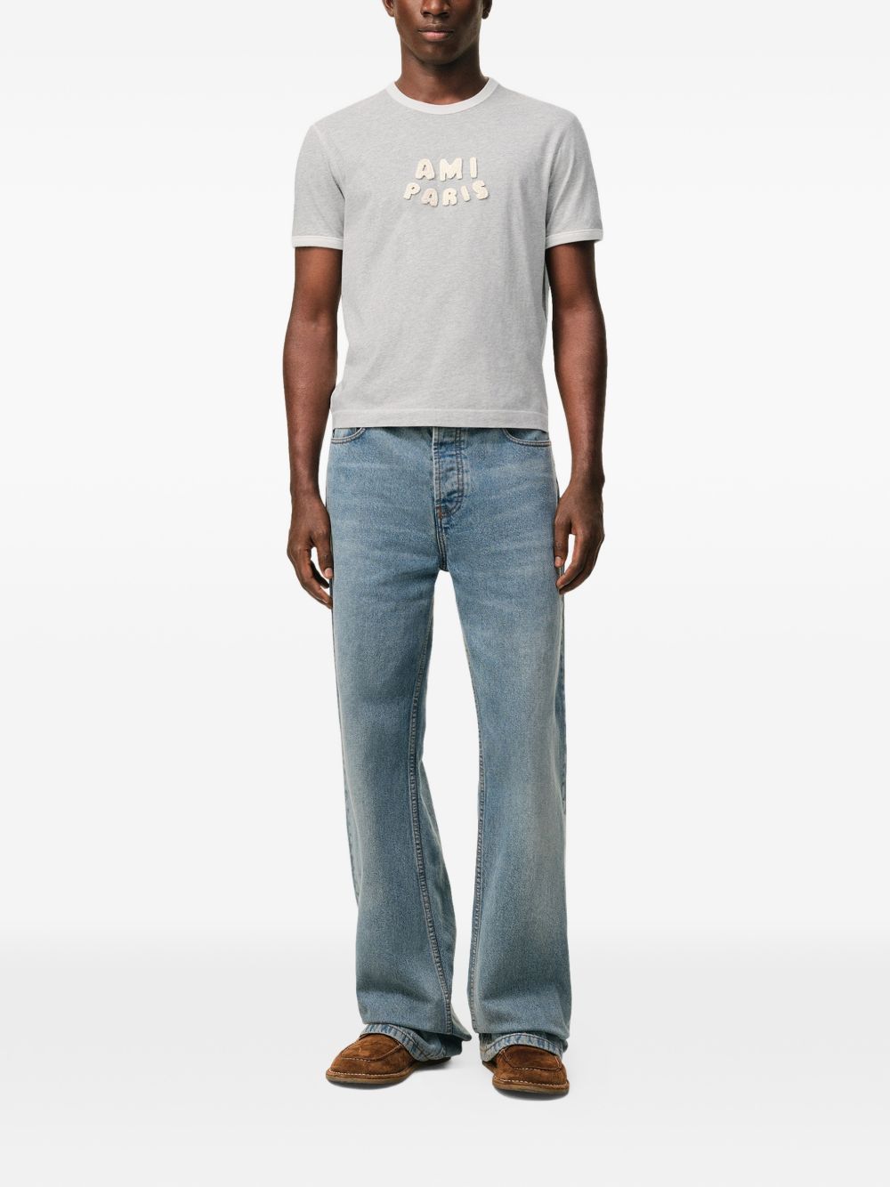 Ami Paris T-shirts and Polos Grey