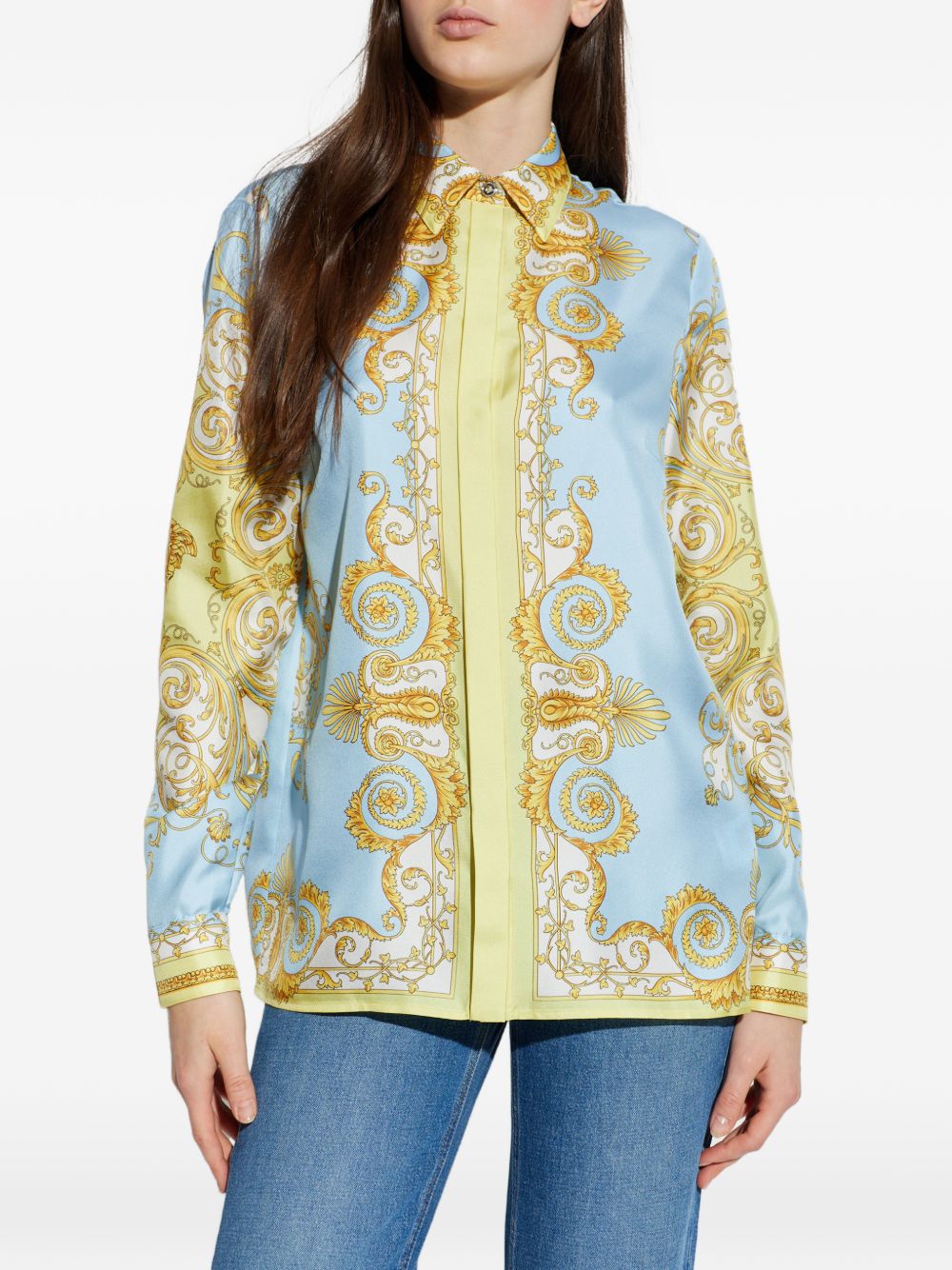 Versace Barocco print silk shirt