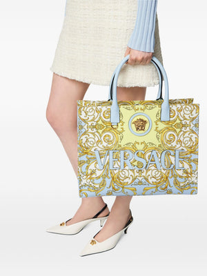 Versace La Medusa Printed Large Canvas Tote