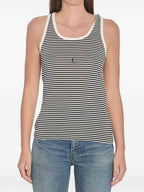 Saint Laurent Striped cotton tank top