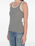 Saint Laurent Striped cotton tank top