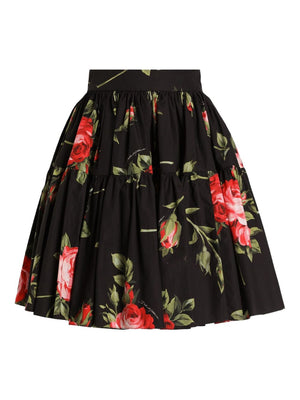 Dolce & Gabbana-bouquet rose mini skirt