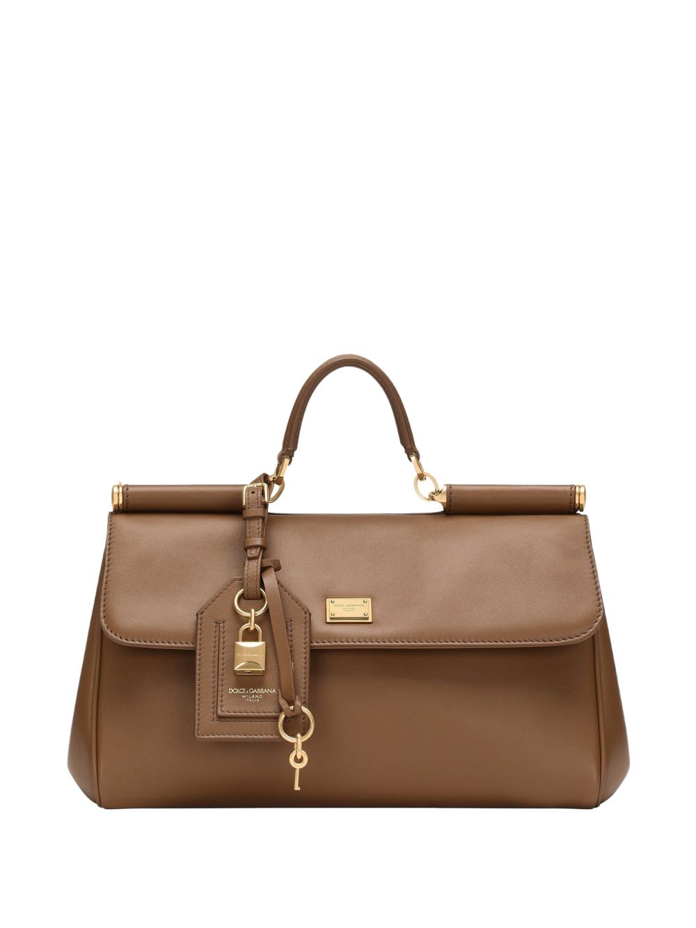Dolce & Gabbana-My Sicily soft leather handbag in caramel brown.