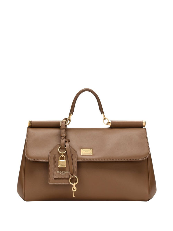 Dolce & Gabbana-My Sicily soft leather handbag in caramel brown.