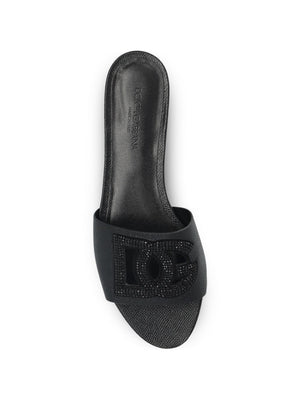 Dolce & Gabbana-DG-logo leather slides