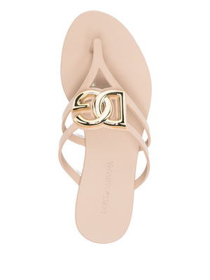 Dolce & Gabbana-DG thong sandal in cipria rubber