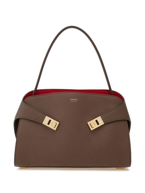 Ferragamo Hug Soft Bicolor Shoulder Bag