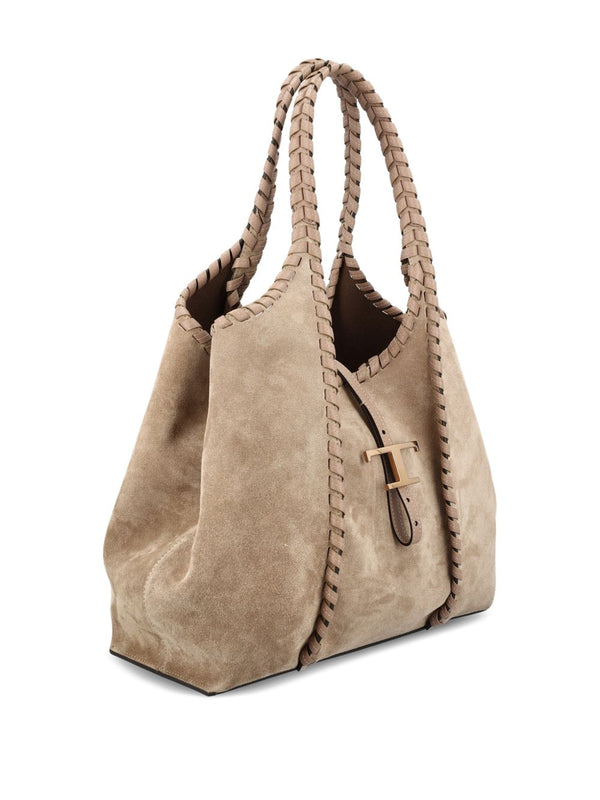 Tod'S T Timeless Shopping Bag In Suede Medium
