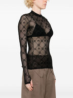 Marine Serre Moonogram mesh flock top