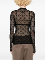 Marine Serre Moonogram mesh flock top