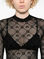 Marine Serre Moonogram mesh flock top
