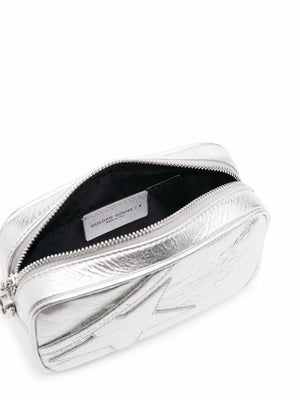 Golden Goose Mini Star Bag In Silver Laminated Leather