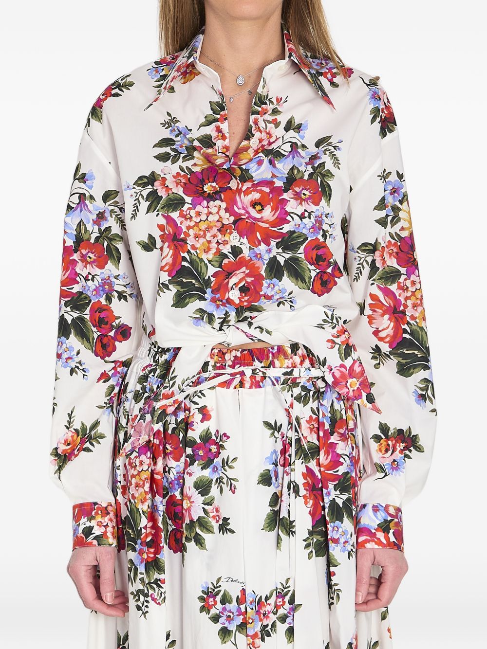 Dolce & Gabbana Dolce Gabbana-floral-print knotted shirt