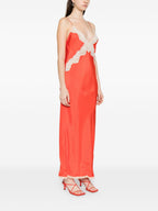 Forte Forte V-neck thin straps Long slip dress