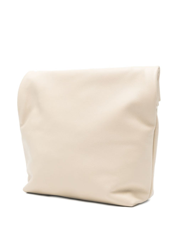 Cortana Delhi S, Large Beige Leather Clutch