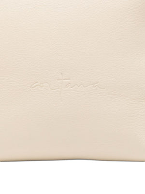 Cortana Delhi S, Large Beige Leather Clutch