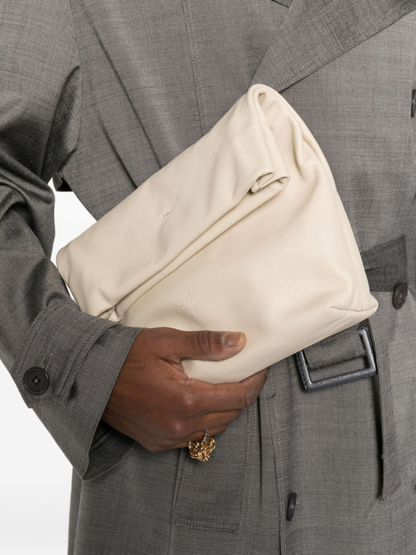 Cortana Delhi S, Large Beige Leather Clutch