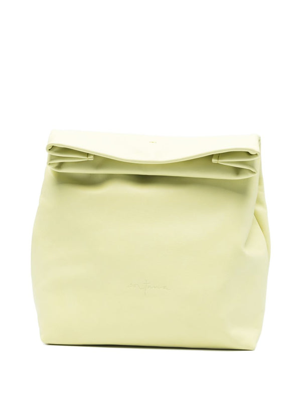Cortana Delhi S, Large Lime Leather Clutch