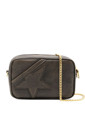 Golden Goose Mini Star Bag In Distressed Dark-Brown Leather With Tone-On-Tone Star