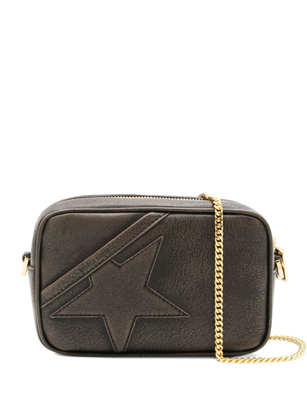 Golden Goose Mini Star Bag In Distressed Dark-Brown Leather With Tone-On-Tone Star