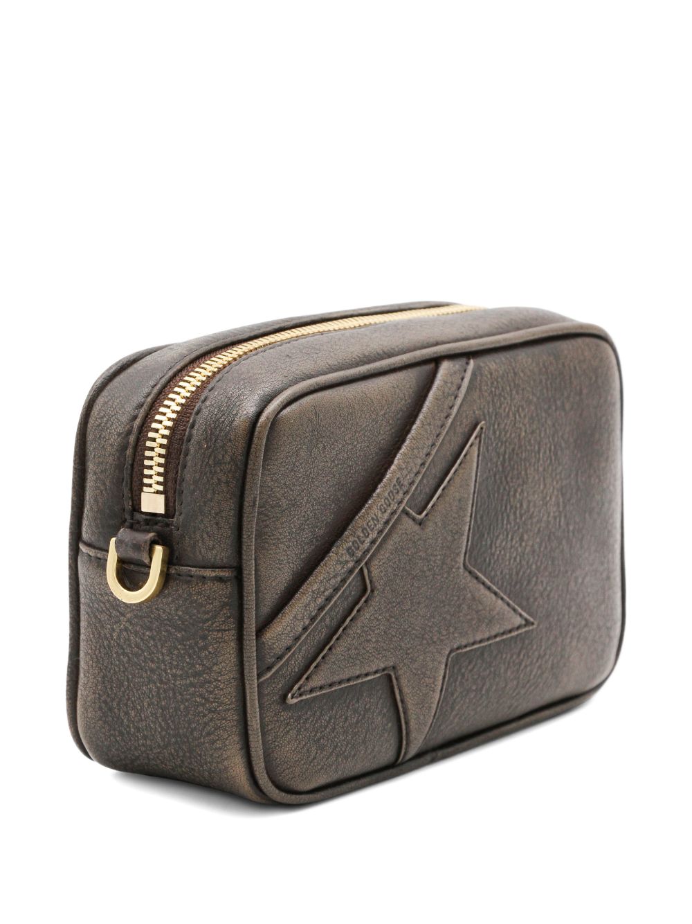 Golden Goose Mini Star Bag In Distressed Dark-Brown Leather With Tone-On-Tone Star