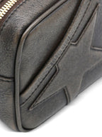 Golden Goose Mini Star Bag In Distressed Dark-Brown Leather With Tone-On-Tone Star