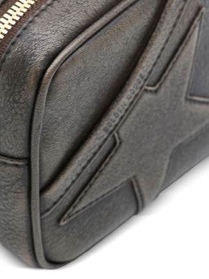 Golden Goose Mini Star Bag In Distressed Dark-Brown Leather With Tone-On-Tone Star